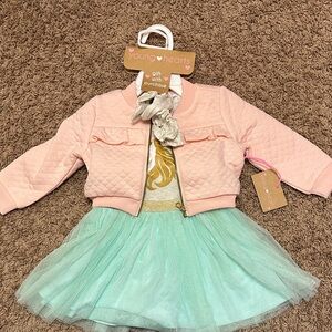 Young Hearts Pink and Mint Casual Kids Dress